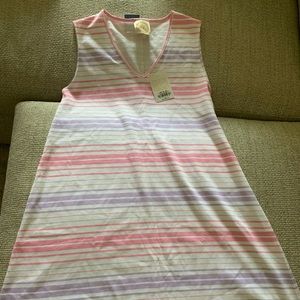 The Beaufort bonnet ladies Polly Play dress. Sea grape stripe